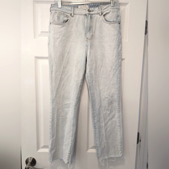 Pacsun Mom Jeans Light Wash Raw Hem Denim High Rise straight sz 28 grunge boho - Picture 1 of 12
